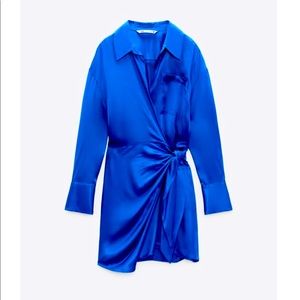 Zara Royal Blue Satin Dress